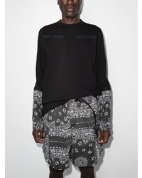 schwarzes bedrucktes Langarmshirt von Sacai