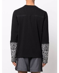 schwarzes bedrucktes Langarmshirt von Sacai