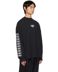 schwarzes bedrucktes Langarmshirt von Balenciaga