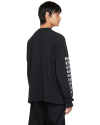 schwarzes bedrucktes Langarmshirt von Balenciaga