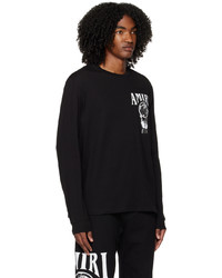 schwarzes bedrucktes Langarmshirt von Amiri