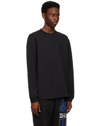 schwarzes bedrucktes Langarmshirt von Saturdays Nyc