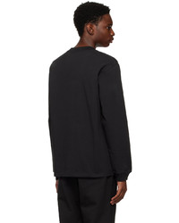 schwarzes bedrucktes Langarmshirt von Saturdays Nyc