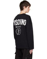 schwarzes bedrucktes Langarmshirt von Moschino