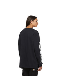 schwarzes bedrucktes Langarmshirt von Heron Preston