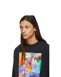 schwarzes bedrucktes Langarmshirt von Heron Preston