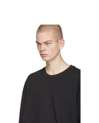 schwarzes bedrucktes Langarmshirt von Moncler Genius