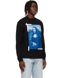 schwarzes bedrucktes Langarmshirt von Off-White