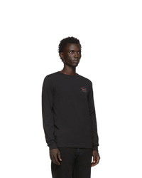 schwarzes bedrucktes Langarmshirt von Saturdays Nyc