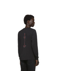 schwarzes bedrucktes Langarmshirt von Saturdays Nyc