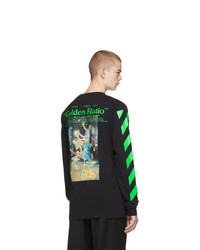 schwarzes bedrucktes Langarmshirt von Off-White