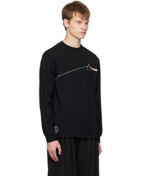 schwarzes bedrucktes Langarmshirt von Undercover