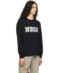 schwarzes bedrucktes Langarmshirt von Neighborhood