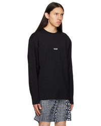 schwarzes bedrucktes Langarmshirt von MSGM