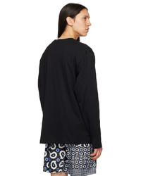 schwarzes bedrucktes Langarmshirt von MSGM