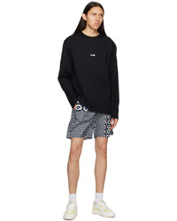 schwarzes bedrucktes Langarmshirt von MSGM