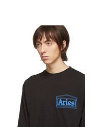 schwarzes bedrucktes Langarmshirt von Aries