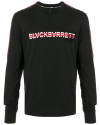 schwarzes bedrucktes Langarmshirt von Blackbarrett