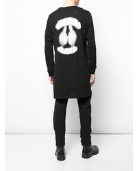 schwarzes bedrucktes Langarmshirt von 11 By Boris Bidjan Saberi