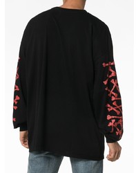 schwarzes bedrucktes Langarmshirt von Amiri