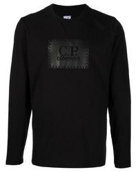 schwarzes bedrucktes Langarmshirt von C.P. Company