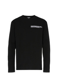 schwarzes bedrucktes Langarmshirt von Calvin Klein 205W39nyc