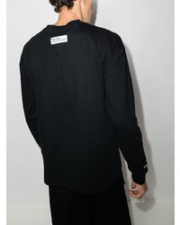 schwarzes bedrucktes Langarmshirt von Heron Preston