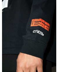 schwarzes bedrucktes Langarmshirt von Heron Preston