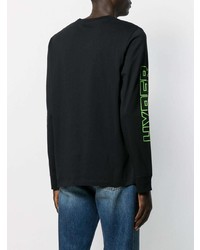 schwarzes bedrucktes Langarmshirt von McQ Alexander McQueen