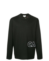schwarzes bedrucktes Langarmshirt von CK Calvin Klein