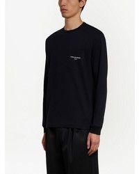 schwarzes bedrucktes Langarmshirt von Comme des Garcons Homme