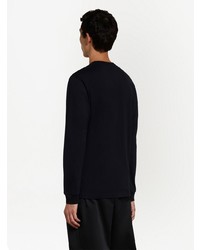 schwarzes bedrucktes Langarmshirt von Comme des Garcons Homme