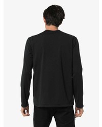 schwarzes bedrucktes Langarmshirt von Comme Des Garcons Homme Plus