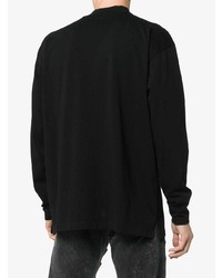 schwarzes bedrucktes Langarmshirt von Heron Preston