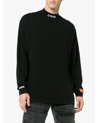 schwarzes bedrucktes Langarmshirt von Heron Preston