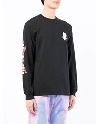 schwarzes bedrucktes Langarmshirt von RIPNDIP