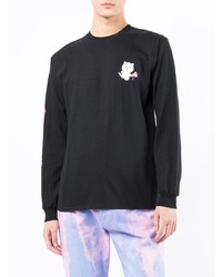 schwarzes bedrucktes Langarmshirt von RIPNDIP