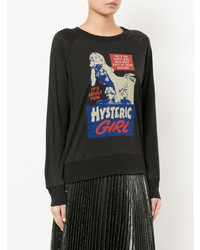 schwarzes bedrucktes Langarmshirt von Hysteric Glamour