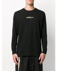 schwarzes bedrucktes Langarmshirt von Maharishi