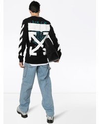 schwarzes bedrucktes Langarmshirt von Off-White