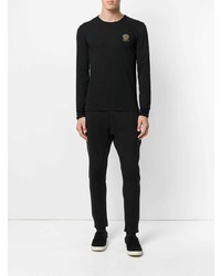 schwarzes bedrucktes Langarmshirt von Versace