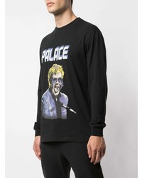 schwarzes bedrucktes Langarmshirt von Palace