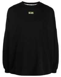 schwarzes bedrucktes Langarmshirt von Gcds