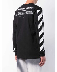 schwarzes bedrucktes Langarmshirt von Off-White