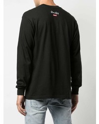 schwarzes bedrucktes Langarmshirt von Supreme