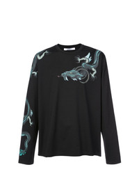 schwarzes bedrucktes Langarmshirt von Givenchy