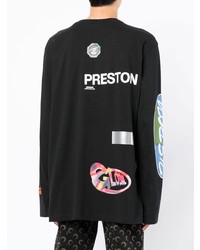 schwarzes bedrucktes Langarmshirt von Heron Preston