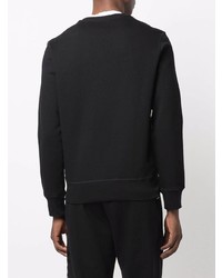 schwarzes bedrucktes Langarmshirt von Alexander McQueen