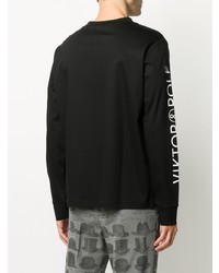 schwarzes bedrucktes Langarmshirt von Viktor & Rolf