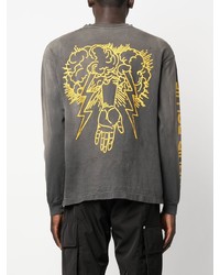 schwarzes bedrucktes Langarmshirt von SAINT MXXXXXX